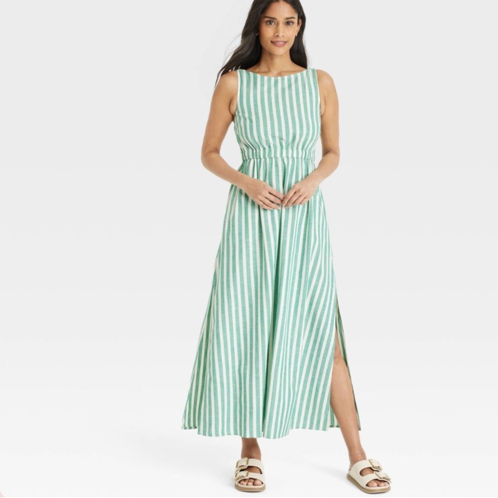 Universal Thread Mint and White Striped Dress